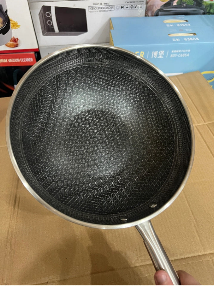 Haney Comb Technology Laser Coating Deep Fry Pan with LED